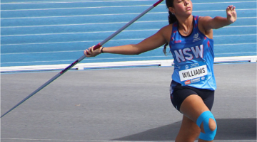 Pictured is Vashti Williams competing at the Australian Athletics Championships in Perth.