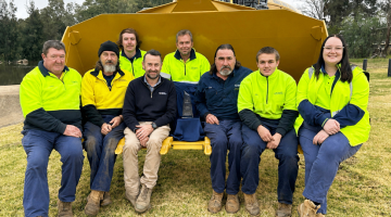 The Parkes Shire Council fleet team are at the back Thomas Barnes and Ariston Bartley.