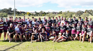The old boys are encouraged to head to Spicer, pull on the boots and have a run. Pictured together from last year’s Mack’s Day were the Colts vs Macks Mates teams. Photo credit: Allan Ryan.